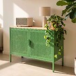 OVIALA - Buffet moderne 2 portes L100 cm en métal vert - Punchy - vignette