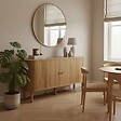OVIALA - Buffet 2 portes scandinave rectangulaire L140 cm bois clair - Taylor - vignette