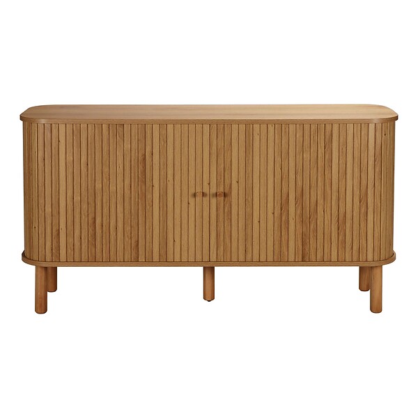 OVIALA - Buffet 2 portes scandinave rectangulaire L140 cm bois clair - Taylor - large