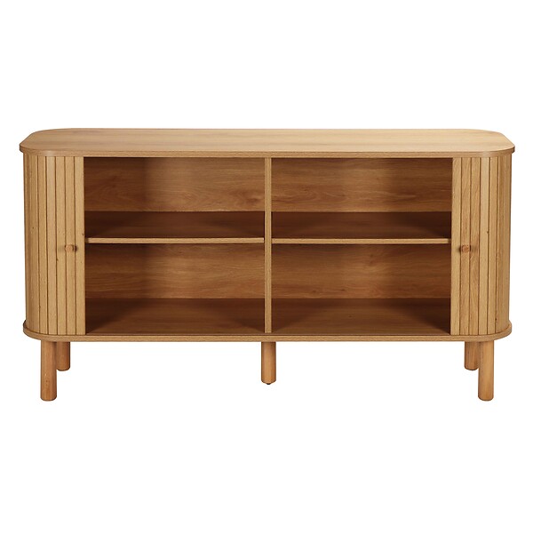 OVIALA - Buffet 2 portes scandinave rectangulaire L140 cm bois clair - Taylor - large