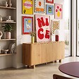 OVIALA - Buffet scandinave 4 portes L160 cm bois clair - Dario - vignette
