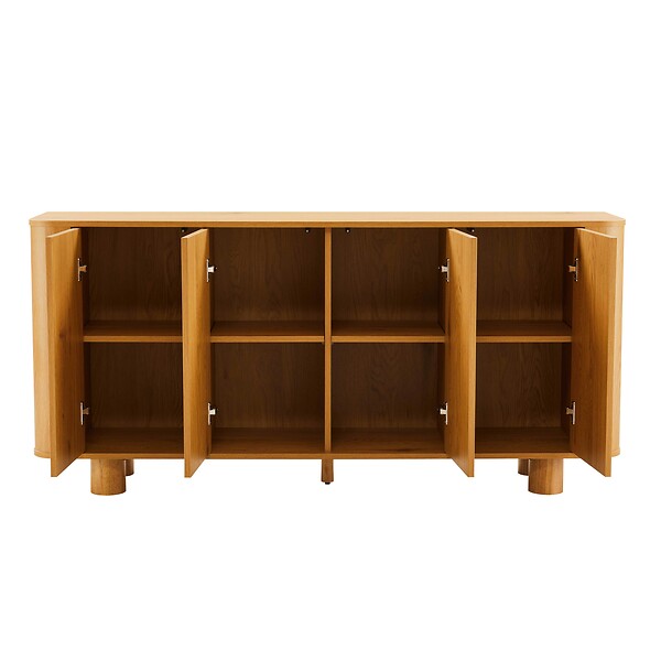 OVIALA - Buffet scandinave 4 portes L160 cm bois clair - Dario - large
