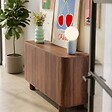 OVIALA - Buffet 3 portes moderne rectangulaire L120 cm bois foncé - Dario - vignette
