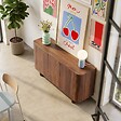 OVIALA - Buffet 3 portes moderne rectangulaire L120 cm bois foncé - Dario - vignette