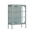 OVIALA - Buffet moderne 2 portes 80 cm en métal et verre vert sauge - Dreamy - vignette