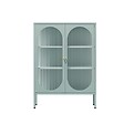 OVIALA - Buffet moderne 2 portes 80 cm en métal et verre vert sauge - Dreamy - vignette