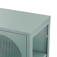 OVIALA - Buffet moderne 2 portes 80 cm en métal et verre vert sauge - Dreamy - vignette