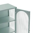OVIALA - Buffet moderne 2 portes 80 cm en métal et verre vert sauge - Dreamy - vignette