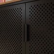 OVIALA - Buffet moderne 2 portes L100 cm en métal noir - Punchy - vignette