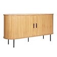 OVIALA - Buffet 2 portes en mélaminé et acier 140 cm beige - Marius - vignette