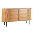 OVIALA - Buffet 2 portes en mélaminé et acier 140 cm beige - Marius - vignette
