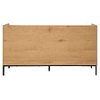 OVIALA - Buffet 2 portes et 3 tiroirs en acier et MDF décor mélaminé beige - Dakota - vignette
