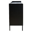 OVIALA - Buffet 2 portes et 3 tiroirs en acier et MDF décor mélaminé noir - Dakota - vignette
