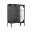 OVIALA - Buffet moderne 2 portes 80 cm en métal et verre noir - Dreamy - vignette