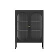 OVIALA - Buffet moderne 2 portes 80 cm en métal et verre noir - Dreamy - vignette