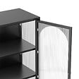 OVIALA - Buffet moderne 2 portes 80 cm en métal et verre noir - Dreamy - vignette
