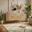 OVIALA - Buffet 3 portes scandinave rectangulaire L150 cm bois - Noah - vignette
