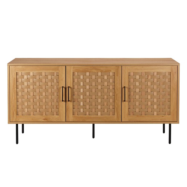 OVIALA - Buffet 3 portes scandinave rectangulaire L150 cm bois - Noah - large