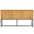 OVIALA - Buffet 2 portes et 3 tiroirs décor mélaminé 160 cm bois et noir - Judith - vignette