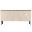 OVIALA - Buffet 2 portes et 3 tiroirs décor mélaminé 150 cm beige - Romeo - vignette