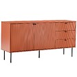 OVIALA - Buffet 2 portes et 3 tiroirs décor mélaminé 150 cm orange - Romeo - vignette