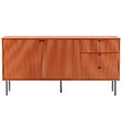 OVIALA - Buffet 2 portes et 3 tiroirs décor mélaminé 150 cm orange - Romeo - vignette