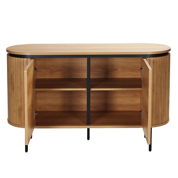 OVIALA - Buffet 2 portes moderne rectangulaire L120 cm bois clair - Hemera - large