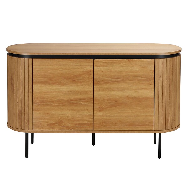 OVIALA - Buffet 2 portes moderne rectangulaire L120 cm bois clair - Hemera - large