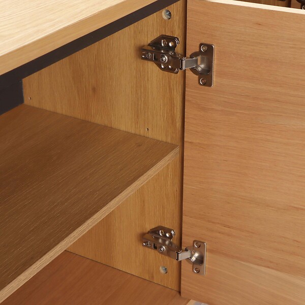 OVIALA - Buffet 2 portes moderne rectangulaire L120 cm bois clair - Hemera - large
