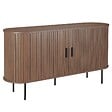 OVIALA - Buffet 2 portes en mélaminé et acier 140 cm noyer - Marius - vignette