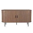 OVIALA - Buffet 2 portes en mélaminé et acier 140 cm noyer - Marius - vignette