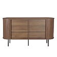 OVIALA - Buffet 2 portes en mélaminé et acier 140 cm noyer - Marius - vignette