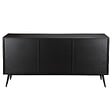 OVIALA - Buffet design effet bois foncé 2 portes 3 tiroirs 150 cm noir  - Milo - vignette