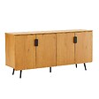 OVIALA - Buffet moderne 4 portes 160 cm bois clair - Rony - vignette