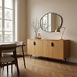 OVIALA - Buffet moderne 4 portes 160 cm bois clair - Rony - vignette