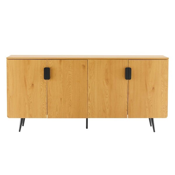 OVIALA - Buffet moderne 4 portes 160 cm bois clair - Rony - large
