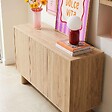 OVIALA - Buffet 3 portes 120 cm scandinave bois clair - Bowy - vignette