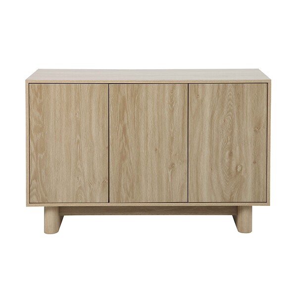 OVIALA - Buffet 3 portes 120 cm scandinave bois clair - Bowy - large