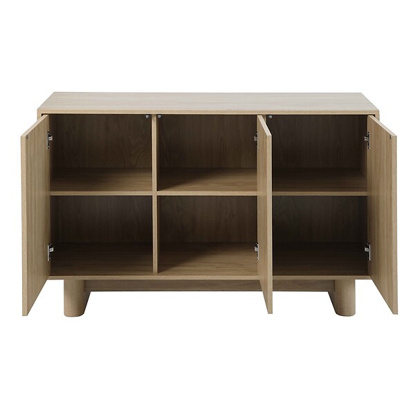 OVIALA - Buffet 3 portes 120 cm scandinave bois clair - Bowy - large