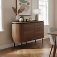 OVIALA - Buffet 2 portes moderne rectangulaire L120 cm bois foncé - Hemera - vignette