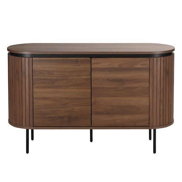 OVIALA - Buffet 2 portes moderne rectangulaire L120 cm bois foncé - Hemera - large