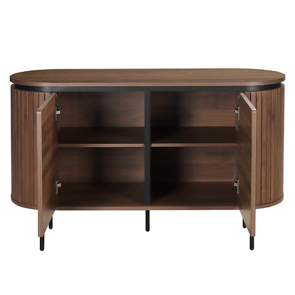 OVIALA - Buffet 2 portes moderne rectangulaire L120 cm bois foncé - Hemera - large