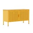 OVIALA - Buffet moderne 2 portes L100 cm en métal jaune - Punchy - vignette