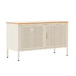 OVIALA - Buffet moderne 2 portes L100 cm en métal écru - Punchy - vignette