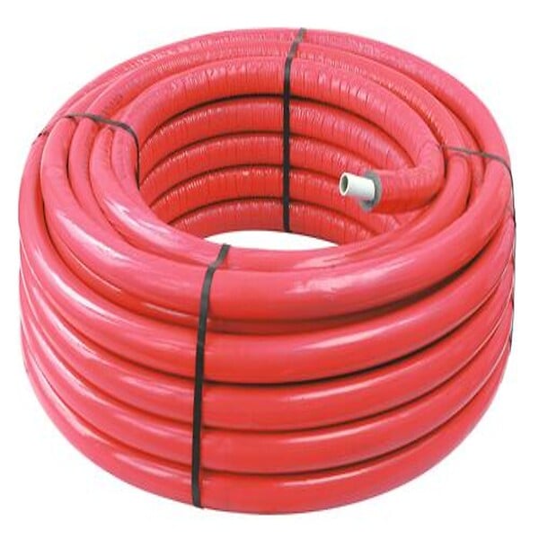 SOMATHERM FOR YOU - Tube multicouche Ø26 isolé rouge en couronne 25m - Isolant 8mm - large