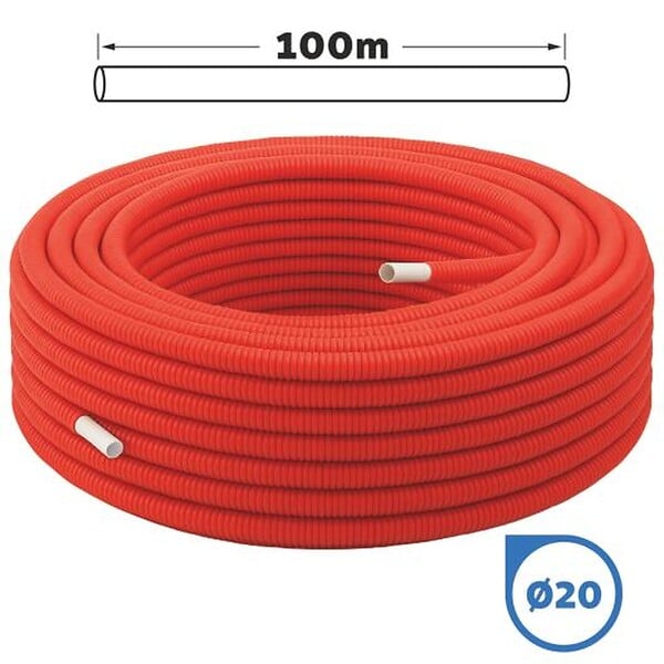 SOMATHERM FOR YOU - Tube multicouche gainé rouge Ø20 en couronne de 100 mètres - large