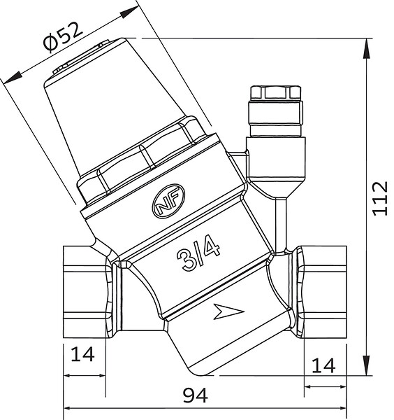 SOMATHERM FOR YOU - Réducteur de pression réglable à membrane - FF3/4" avec multiraccords - NF - large