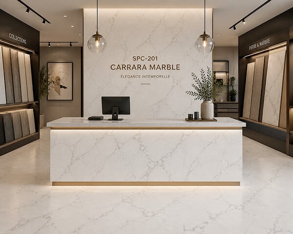PROTOCOLE HOME - Protocole Home SPC-201 Plaque mural MAT effet marbre Carrara 600 x 1200 mm - large