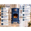 SAHARA - Pack de 2 Poêles à gaz Bleu Nuit Provence en fonte 3,4KW Effet feu de bois Chauffage d'appoint gaz sur roues Sahara - vignette