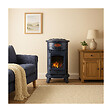 SAHARA - Pack de 2 Poêles à gaz Bleu Nuit Provence en fonte 3,4KW Effet feu de bois Chauffage d'appoint gaz sur roues Sahara - vignette